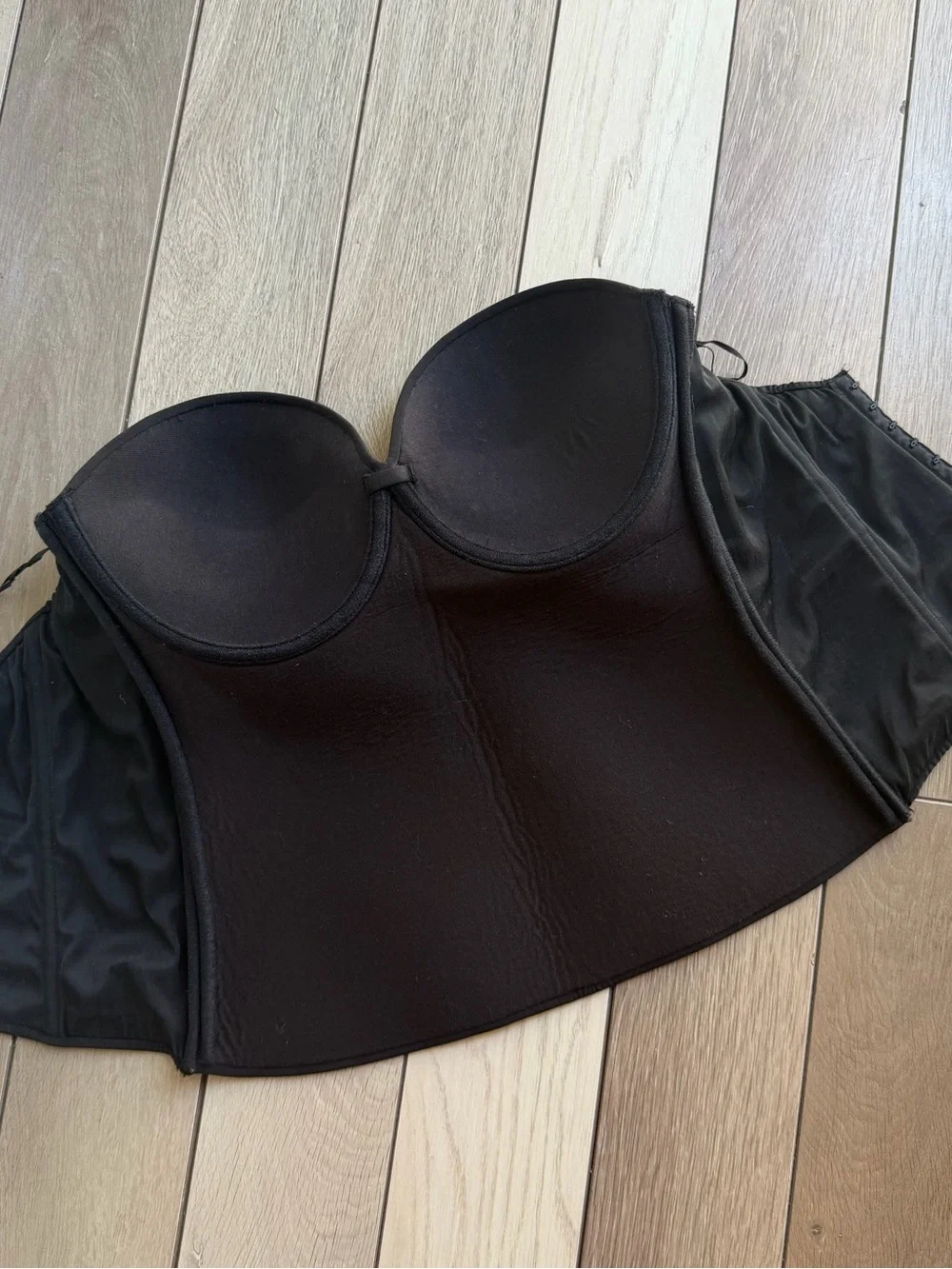 Victoria's Secret Black Strapless Longline Bandeau Bustier